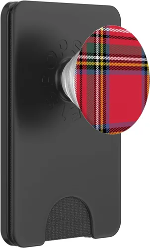 Vista 7 de PopSockets de Navidad a cuadros rojos PopGrip intercambiables