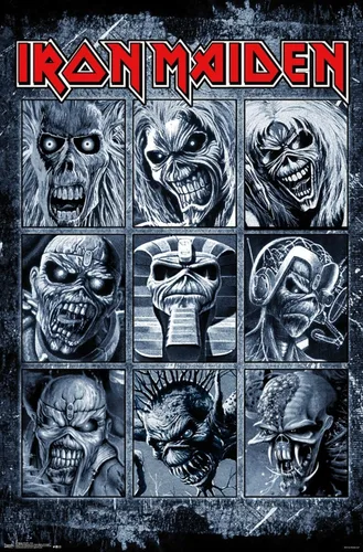Vista 18 de Trends International Iron Maiden - Grid Wall Poster, 14.725" x 22.375", Barnwood Framed Version