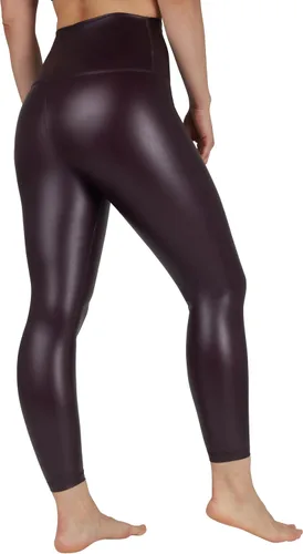 Vista 5 de 90 Degree By Reflex Leggings de cintura alta con forro polar de piel sintética de alto brillo y elástico