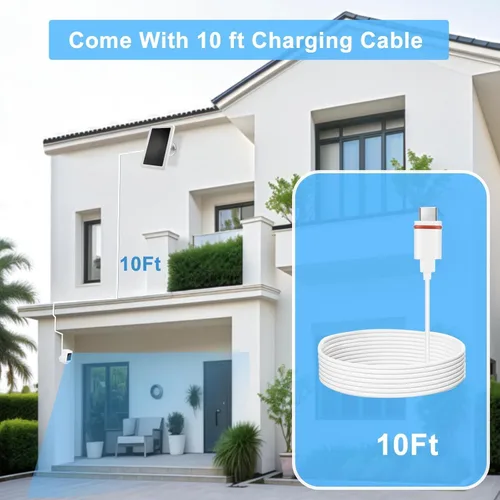 Vista 7 de Cargador de panel solar de 5W para cámara de anillo-2P-3P (blanco-1Pa)