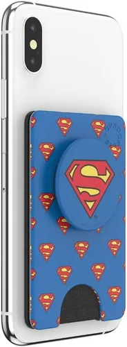 Vista 2 de PopSockets Cartera adhesiva para teléfono y tarjetero con agarre, diseño de Superman
