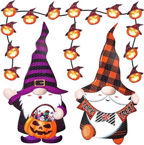 Vista 18 de 43 piezas de decoraciones navideñas para auto y refrigerador: set de accesorios con imanes reflectantes en forma de bombilla y gnomo, decoración
