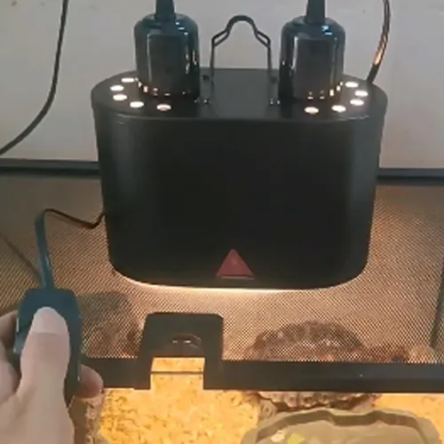 Vista 6 de Lámpara de cúpula profunda de reptil doble con ajuste de temperatura, doble tapa profunda diseño de integración combinada lámpara de iluminación