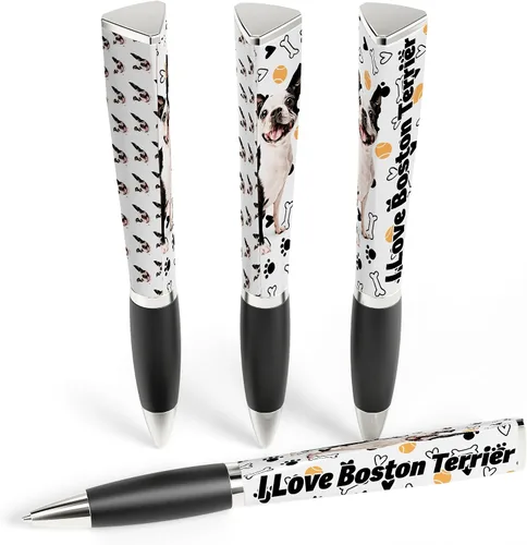 Vista 2 de Bolígrafo I Love My Dog (1 bolígrafo, 3 caras) bolígrafos lindos de cumpleaños para perros, bolígrafos divertidos, regalos para mujeres y perros