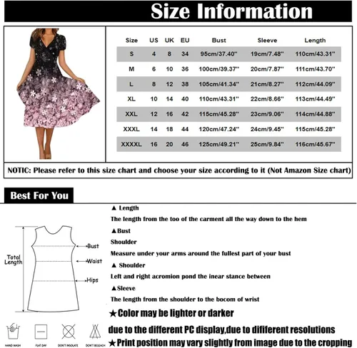 Vista 3 de ZEFOTIM Vestidos de verano para mujer 2023 de manga cortasin mangas, floral, cuello en V, vestido por debajo de la rodilla, vestidos casuales fluidos