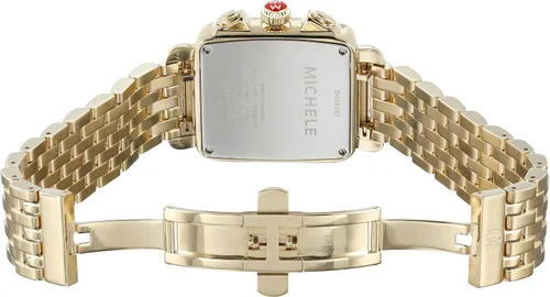 Vista 5 de MICHELE MWW06P000016 Deco Reloj analógico de cuarzo suizo dorado para mujer, Oro, Movimiento de cuarzo