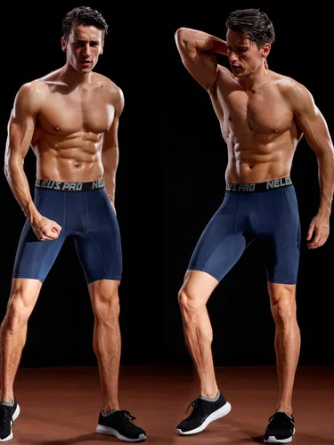 Vista 23 de NELEUS Paquete de 3 pantalones cortos de compresión para hombre