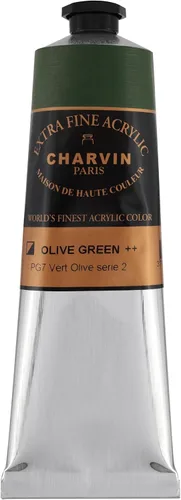 Vista 101 de Charvin Pintura acrílica profesional extrafina – verde absenta, tubo de 2.1 fl oz, pigmentos de triple fresado, resistente a la luz, pinturas