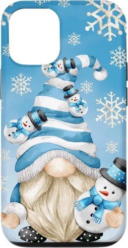 Vista 28 de Cute Winter Gnome Dad with Snowflake Decor and Snowman Case for iPhone 17