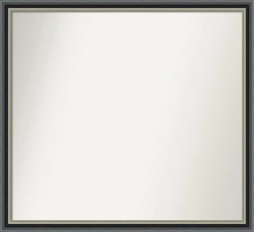 Vista 213 de Amanti Art Espejo de baño negro para sobre el fregadero, 23 x 23 pulgadas, espejo cuadrado negro Ashton, marco de madera tradicional mediano, se