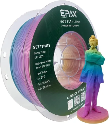 Vista 27 de EPAX High Speed PLA+ Filamento para Impresora 3D, Filamento de Impresión 3D de PLA Rápido, 1.75mm, Precisión Dimensional +/- 0.03 mm, Carrete de 1KG