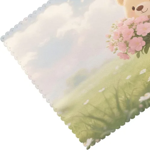 Vista 5 de Rectangular Placemats Set of 4, Heat Resistant Bear Printed Kitchen Dining Table Mats