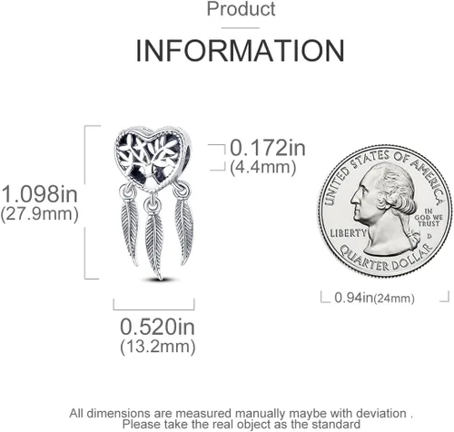 Vista 3 de MULA Dijes de plata de ley 925 para pulseras y collares, colgantes colgantes de cuentas para árbol familiar, joyería de regalo para mujeres y niñas