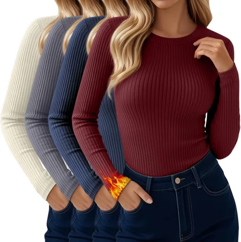 Vista 18 de Paquete de 4 camisas térmicas de manga larga acanaladas