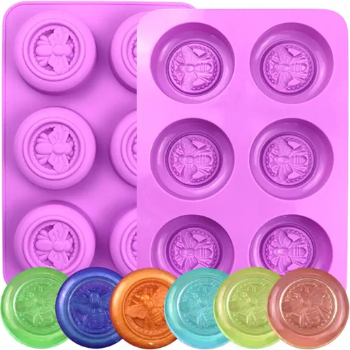 Vista 15 de Bee - Moldes de silicona para jabón, paquete de 2 moldes rectangulares de Jabón de panal de abeja