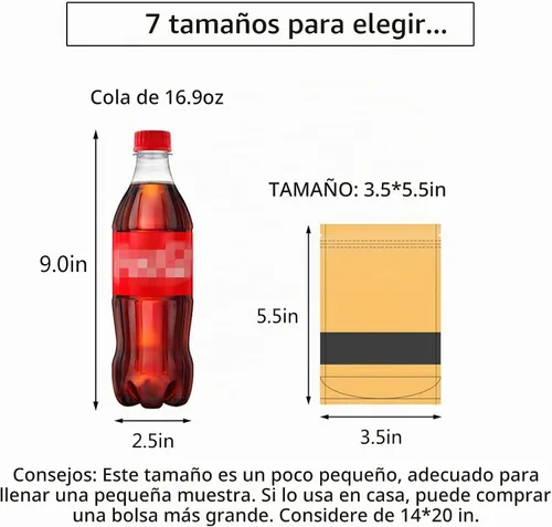 Vista 4 de TYONMUJO 100 bolsas de papel kraft con cierre de cremallera para ventana, bolsas a granel resellables de 3.5 x 5.5 pulgadas