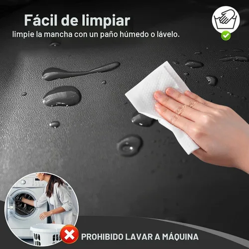 Vista 6 de Vctops - Funda elástica de 6 piezas para sofá biplaza reclinable, de cuero sintético impermeable, protector de muebles antideslizante con borde Negro
