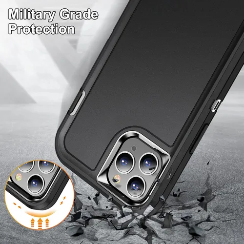 Vista 8 de Funda para iPhone 11 Pro Max para hombre, híbrida a prueba de caídas resistente, resistente, a prueba de golpes, ajuste delgado, funda protectora
