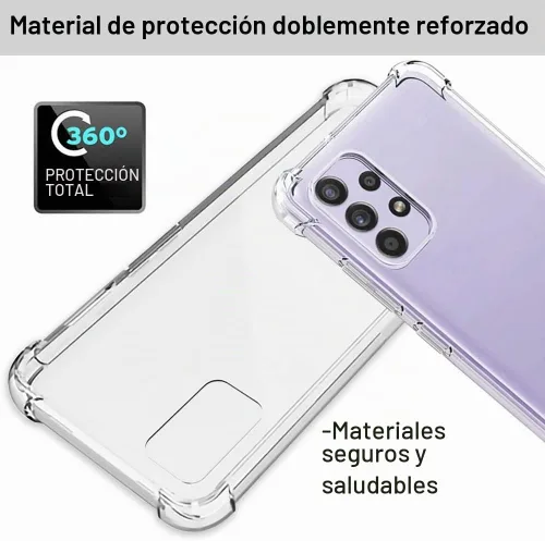 Vista 7 de Funda para Samsung A52, Galaxy A52 5G con protector de pantalla, a prueba de golpes, transparente, delgada, suave, de silicona TPU protectora