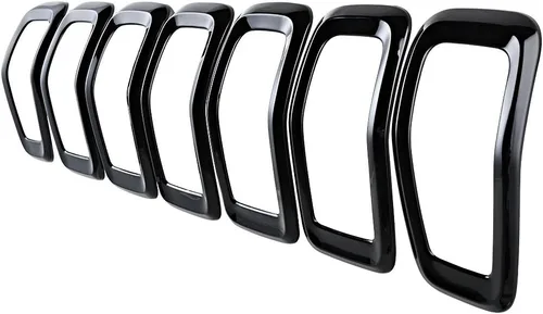 Vista 11 de 7 x Kit de molduras de rejilla de malla negra para Jeep Cherokee Malla negra mate + ribete cromado