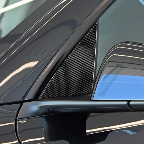 Vista 2 de Kit de ajuste interior de columna de panel de fibra de carbono de 2 piezas para Tesla modelo Y 2020-2023 Accesorios