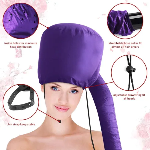 Vista 4 de Secador de pelo – Secador de pelo mejorado con manguera extendida más larga para un fácil peinado, rizado y acondicionamiento profundo, morado