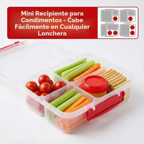Vista 8 de Elsjoy Paquete de 30 recipientes para condimentos con tapa, recipiente de aderezo de ensalada de 1.18 onzas, recipiente pequeño de almacenamiento