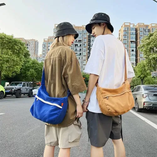 Vista 9 de Bolso de lona para mujeres y hombres, bolsos unisex para mujer, bolsos cruzados, bolso de hombro Hobo para adolescentes y niñas