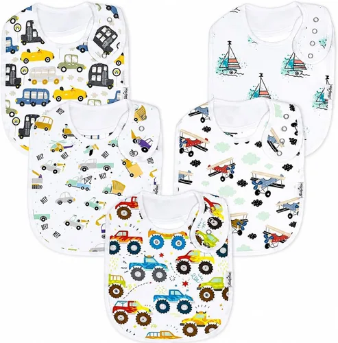 Vista 22 de KiddyStar Organic Cotton Baby Drool Bibs Soft, Adjustable, Absorbent, Unisex Teething Bandana Bibs for Babies