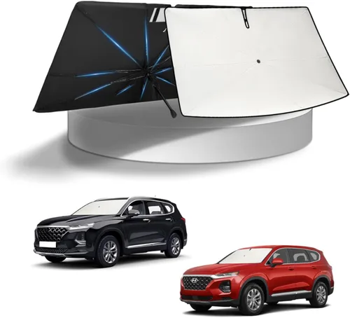 Vista 140 de KUST - Parasol plegable para parabrisas para BMW X1 E84, accesorios 2011 2012 2013 2014 2015, protector de visera de sol ajustable que bloquea