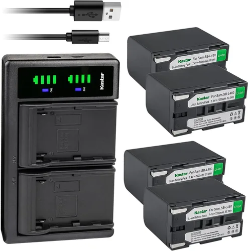 Vista 7 de Kastar SB-L480 LTD2 Cargador de batería USB compatible con Samsung VP-W70, VP-W70U, VP-W71, VP-W75, VP-W75D, VP-W80, VP-W80U, VP-W87, VP-W87D