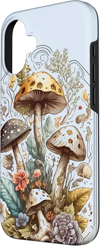 Vista 2 de iPhone 16 Mushroom Tarot Card Goth Emo Occult Astrology Women Girls Case