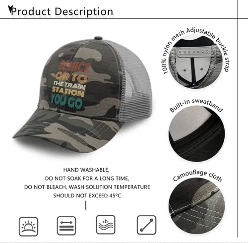 Vista 7 de devor Baseball Cap be Nice or to The Train Station You go Baseball Caps for Women Funny Caps Adjustable