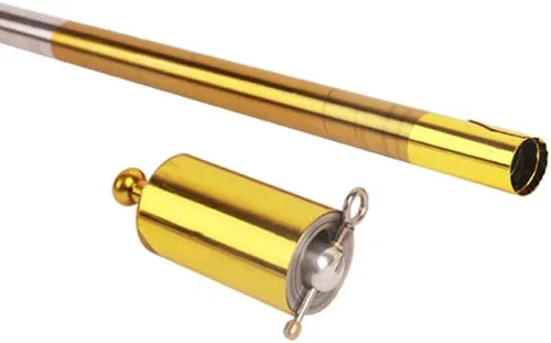 Vista 11 de Varita mágica de 43.3 in, bastones de aspecto de metal, varita mágica profesional, varita mágica de bolsillo de metal, portátil para mago