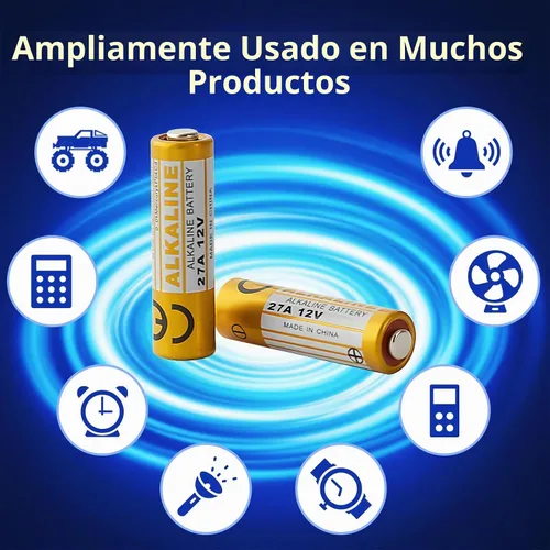 Vista 2 de Paquete de 12 baterías alcalinas 27A A27 12V