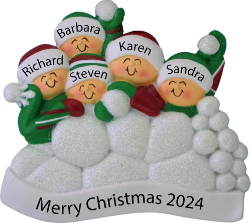 Vista 9 de Adorno familiar de Navidad personalizado para familia de 3, adorno de familia de tres nietos, adorno de bola de nieve personalizada, adornos
