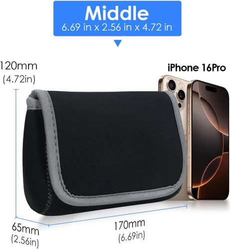 Vista 2 de LENTION Funda de almacenamiento mediana Tech para accesorios, laptop, MacBook, adaptador de corriente, mouse inalámbrico, cargadores de iPhone, Gris