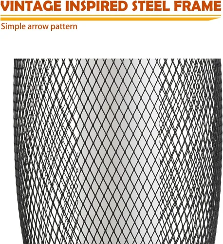 Vista 7 de Solar Yard Lámpara solar de pie para exteriores, pantalla de alambre de metal, linterna LED moderna parpadeante para exteriores, resistente a