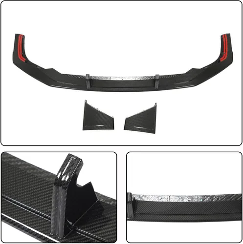 Vista 5 de Borde de parachoques delantero de fibra de carbono seco para Audi RS7 C8 2020-2022 Sportback 4 puertas protector divisor de alerón de barbilla