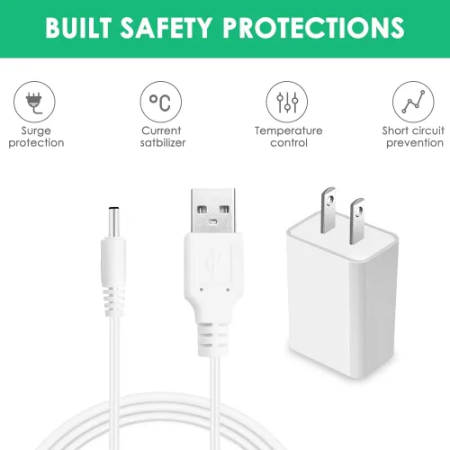 Vista 3 de Mrgru Adaptador de cargador de 5 V y cable para dispositivo de tonificación facial compatible con NuFACE Mini dispositivo de tonificación facial