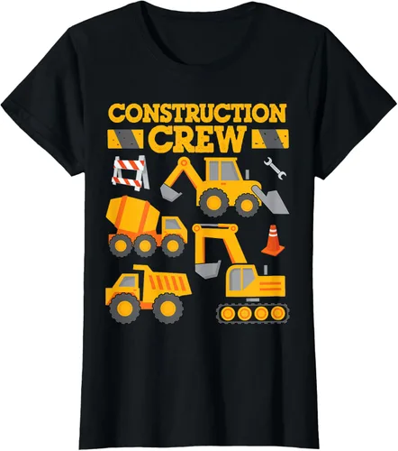 Vista 48 de Construction Crew Worker Excavator - Camiseta para niños y niñas Negro