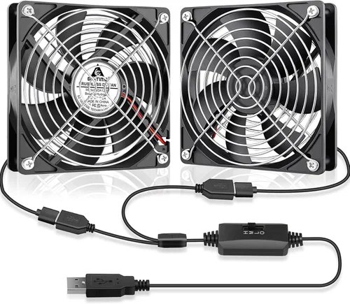 Vista 8 de GDSTIME Ventiladores USB duales de 1.575 in con control de 3 velocidades 5V