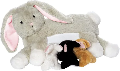 Vista 6 de Manhattan Toy Nursing Nissa Nurturing - Erizo de peluche con cerditos de peluche para bebés
