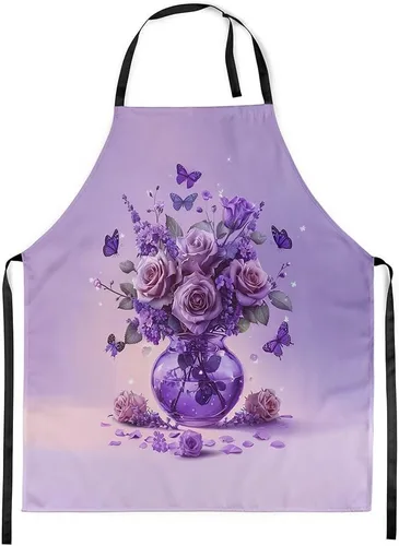 Vista 12 de Castle Fairy Delantal de cocina de flores rústicas Acuarela Hojas Delantal floral