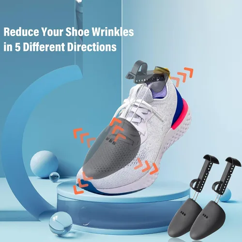 Vista 4 de YOLOPLUS+ Ensanchador de zapatos de plástico para hombre, árboles de zapatos ajustables para hombres, soporte portátil para talladores de árboles
