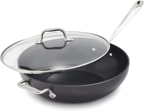 Vista 4 de Sartén para cocineros / sartén para Wok All-Clad E7859464 HA1, libre de PFOA, seguro, para lavaplatos, antiadherente, anodizada
