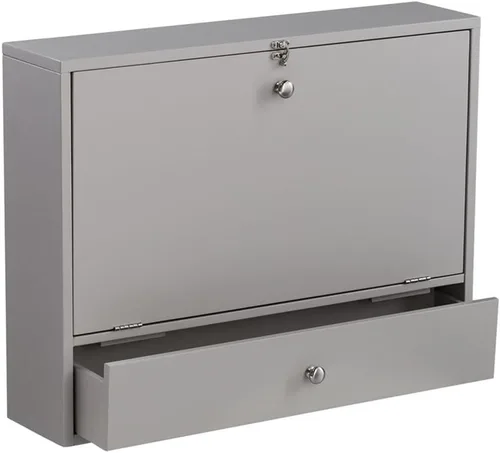 Vista 5 de SEI Furniture Benwick - Escritorio para laptop con montaje en pared, estilo universal, color gris