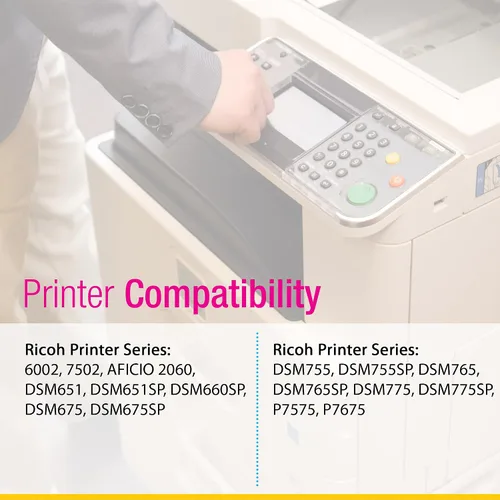 Vista 5 de Clever Supplies CS - Cartucho de tóner compatible con Ricoh AFICIO 2060 841332 para usar con 6002 7502 AFICIO 2060 DSM651 DSM651SP DSM660SP DSM675