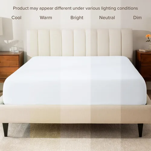Vista 9 de Bare Home Sábana bajera ajustable 100 % algodón orgánico Twin, tejido de percal crujiente, ligera y transpirable, sábana bajera de bolsillo profundo