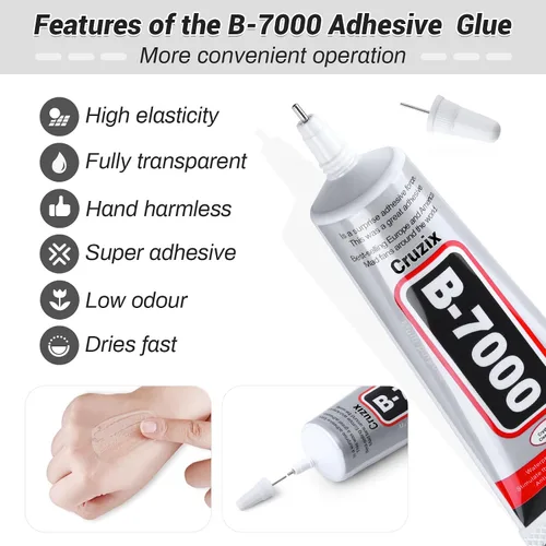 Vista 3 de B7000 - Pegamento para cuentas de joyería para hacer joyas, pegamento transparente de cristal 3.7 fl oz B7000+Plus pegamento superadhesivo multiusos